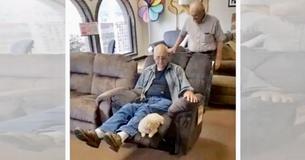 Man Takes Dog Furniture Shopping So They Can Pick Out A Chair Together