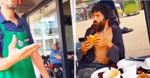 Le personnel d'un café a tenté de chasser un sans-abri alors qu'il mangeait un repas payé