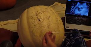 Dog Dad Spends 3 Hours Carving Pumpkin To Look Exactly Like His Pet Pomeranian