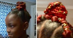 La escuela excluyó a una niña de 8 años del día de las fotos escolares porque tenía el cabello teñido de rojo