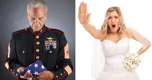 Bruid is overstuur nadat een veteraan in militair uniform naar haar bruiloft komt en wordt eruit geschopt omdat hij alle aandacht van haar afpakte
