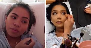 Zwangere moeders doen voordat ze gaan bevallen make-up op zodat ze er op hun paasbest uitzien voor de eerste foto's met nieuwe baby