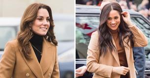 Kate Middleton copia el estilo de Meghan Markle usando un abrigo de color camello como el de ella