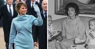 Melania Trump draagt kopie van jurk Jackie Kennedy tijdens Trumps inauguratie