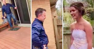Tienerdochter verrast papa door het kleed aan te trekken dat haar tante, gestorven op 19 jarige leeftijd, droeg op haar eigen eindejaarsbal.