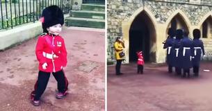 Un garde royal rompt le protocole pour un garçon de 4 ans à l'occasion de son anniversaire