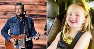 Pittig meisje zingt Blake Sheltons 'Boys 'Round Here' tijdens autorit