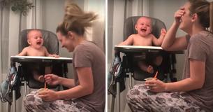 Une mère fait semblant d'éternuer pour faire rire son fils