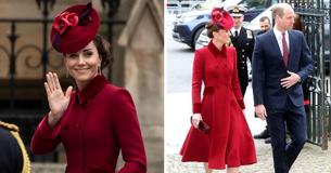 Le chapeau bibi couleur rubis de Kate Middleton est une déclaration de mode majeure