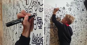 Un garçon de 9 ans qui n'arrêtait pas de se faire gronder pour avoir griffonné en classe obtient un job de décorateur dans un restaurant grâce à ses dessins