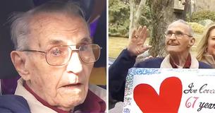 Un homme surprend sa femme à l'occasion de son 67e anniversaire de mariage, de l'extérieur de sa fenêtre, dans une maison de retraite