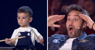La performance d'un batteur de 2 ans impressionne les juges dans une émission de télévision populaire
