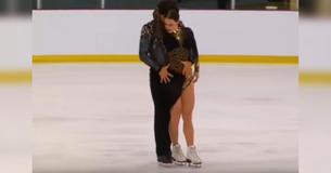 Stel dat aan kunstschaatsen doet laat het ijs bijna smelten met hun routine