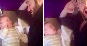 Un père dit "hello" à son bébé de 12 semaines et est vraiment surpris quand son fils lui répond