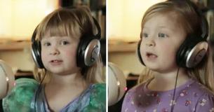 Schattige zussen voeren eigen versie van 'Let It Go' op