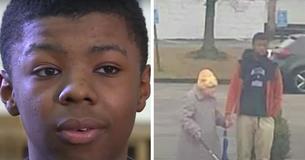 15-jarige jongen ziet een blinde vrouw bij zebrapad staan en biedt onmiddellijk aan om te helpen