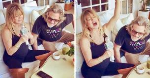Kurt Russell et Goldie Hawn interprétant «I want to hold your hand» des Beatles est l'acte le plus mignon que vous verrez.