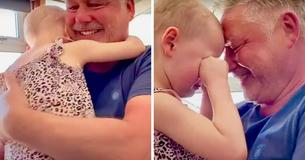 Un enfant de 4 ans qui lutte contre le cancer peut enfin embrasser son père après presque deux mois d'absence