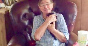 80-Year-Old Grandma Cries Out After Receiving New Puppy