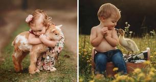 Demasiada ternura: esta fotógrafa se especializa en tomar imágenes de niños acurrucados con animales