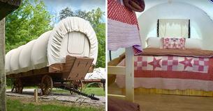 Camping biedt overdekte wagens voor kampeerders