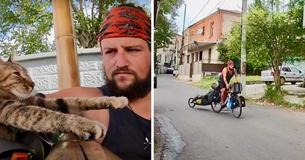 Cyclist Finds Stray Cat On The Street And Decides To Take Her On A Whirlwind Trip Around The Globe