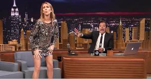 Jimmy vraagt Celine om een Michael Jackson imitatie, maar moet de show stoppen als ze begint te dansen