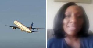 Una azafata nota algo sospechoso en una chica que viajaba con un hombre mayor, y esta escribe una nota pidiendo ayuda