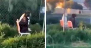 Bizarre Incident – Driver Spots Two Dogs Relaxing And Sitting On Chairs In Backyard