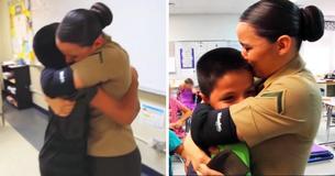 Une marine entre dans une salle de classe pour annoncer à ses frères qu'ils vont quitter leur famille d'accueil et qu'elle va les adopter