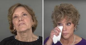 Una donna trattiene le lacrime dopo il suo drastico restyling