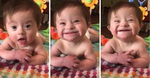 Un bébé atteint de trisomie fait fondre le cœur de millions de spectateurs en donnant son premier sourire à sa maman