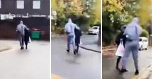Eine Live-Aufzeichnung zeigt eine Frau, die mutig ein junges Mädchen auf dem Weg zur Schule vor einem Entführungsversuch rettet