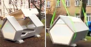 Stadt installiert Schlafkapseln für Obdachlose, um sicheren Schlaf zu ermöglichen
