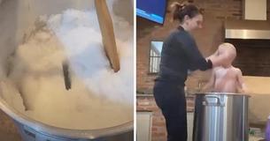 Genius Mother Melts Snow In Crawfish Pot In Order To Bathe 5 Kids After They Lose Water Access