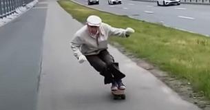 Fearless 73-Year-Old Skateboarder Shows Off His Unique Form In Quickly Spreading Video