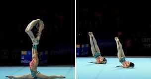 Two Gymnasts Perform Act To Sound Of Silence