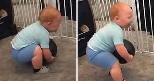 Clip Of 1-Year-Old Boy Picking Up 15-Pound Ball Spreads Across Internet