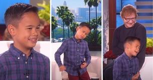 8-Year-Old Belts Out Ed Sheeran Hit For Ellen, Has No Idea The Singer Is Right Behind Him