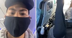 Ein Passagier nimmt eine Frau auf, die mitten im Flug Yoga macht, und die Leute scheinen sich zu ekeln