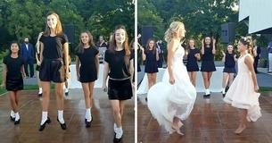 Irish Dancers Entertain Wedding Guests And Bride Joins Them To Astonish The Crowd With Her Performance