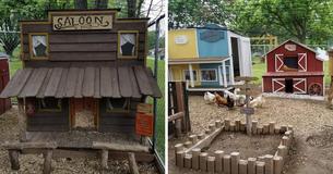 Couple Constructs Miniature Old Western Town For Their Backyard Chickens