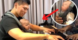 Crying Baby Is Hypnotized By Sound Of Pianist Dad Playing Liszt’s Classic