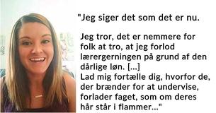Tidligere børnehaveklasse lærer skaber debat, da hun forklarer fem grunde til at hun stoppede