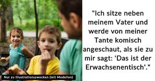 Ein 22-jähriger Mann wird beim Familienpicknick gebeten, sich zu den Kindern zu setzen, nimmt seine mitgebrachte Quiche und geht einfach