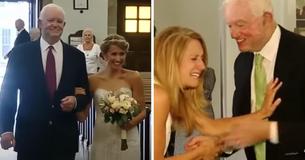 Le moment émouvant où la mariée descend l'allée avec l'homme qui a reçu le cœur de son défunt père