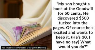 Mother Asks People Online If Her Son Is Right For Keeping Money Found In Book He Thrifted