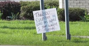 Unemployed Veteran Spent Months Standing Roadside — Expresses His Gratitude To Locals With Sign