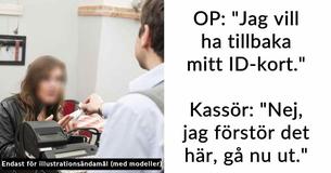 Kvinna undrar om hon ska känna sig skyldig för att hon gav kassörskan problem och frågar Internet om hon var skyldig