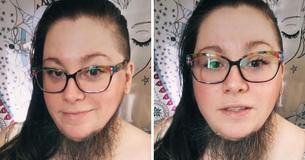 Mulher cansada de barbear abraça barba cheia e a deixa brilhando